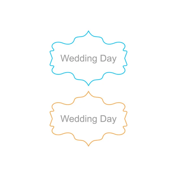 Декоративные Этикетки День Свадьбы Изолированы Белом — стоковый вектор