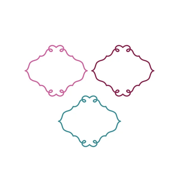 Prázdné Ornamentální Štítky Izolované Bílé — Stockový vektor
