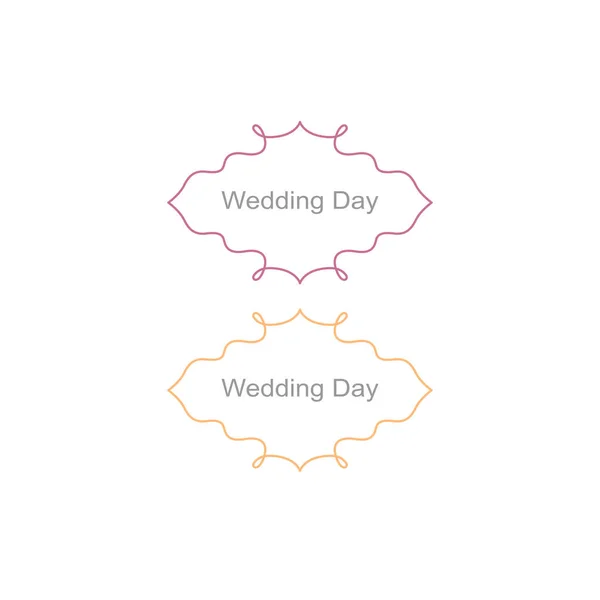 Svatební Den Ozdobné Štítky Izolované Bílém — Stockový vektor