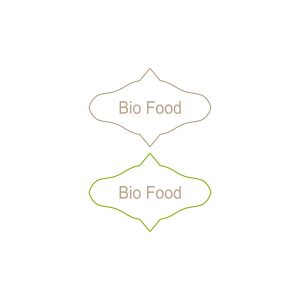 Etichette Bio Food Isolate Bianco — Vettoriale Stock