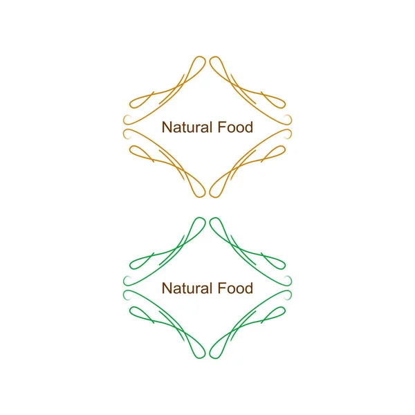 Doğal Gıda Tasarım Etiketleri Beyazda Zole — Stok Vektör