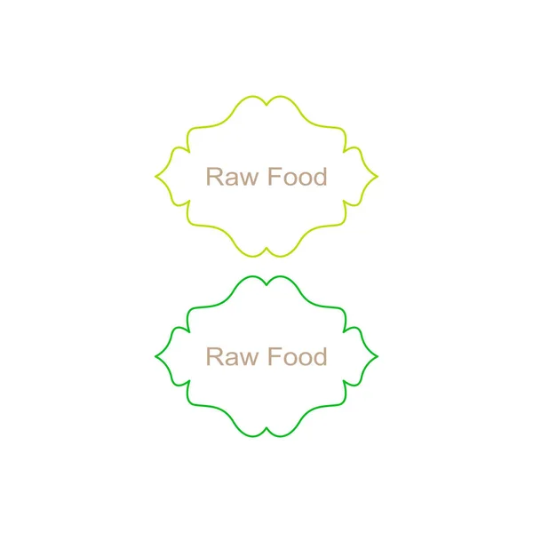 Raw Food Design Labels Isolated White — Διανυσματικό Αρχείο