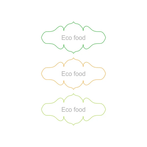 Étiquettes Eco Food Design Isolées Sur Blanc — Image vectorielle