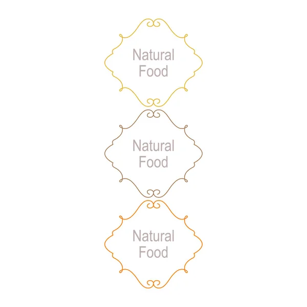 Дизайн Натуральної Їжі Значки Ізольовані Білому — стоковий вектор
