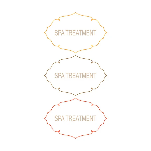 Spa Treatment Ornamental Design Labels Set Isolated White — Stock Vector