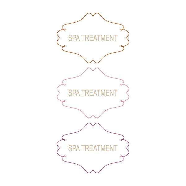 Spa Tratamento Ornamental Design Labels Set Isolado Branco — Vetor de Stock