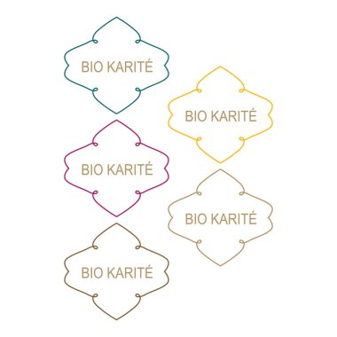 Biyo Karite Biyoloji Dükkanı Tasarım Etiketleri Beyazda izole edildi