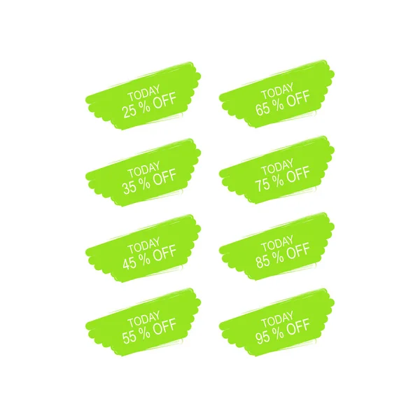 Today Green Product Labels Isolated White — 스톡 벡터