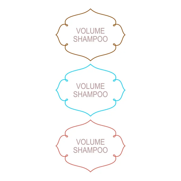 Volume Shampoo Product Labels Isolated White — Stock Vector