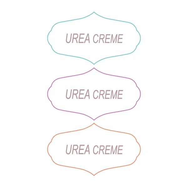 Urea Creme Product Labels Geïsoleerd Wit — Stockvector