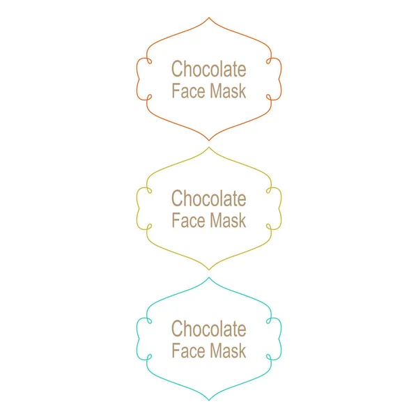 Čokoládová Maska Product Etikety Izolované Bílé — Stockový vektor