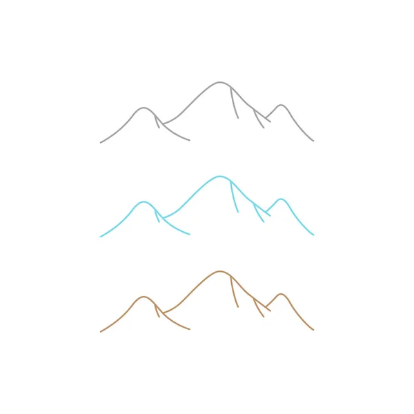 Design Hills Logo Art Isolato Bianco — Vettoriale Stock