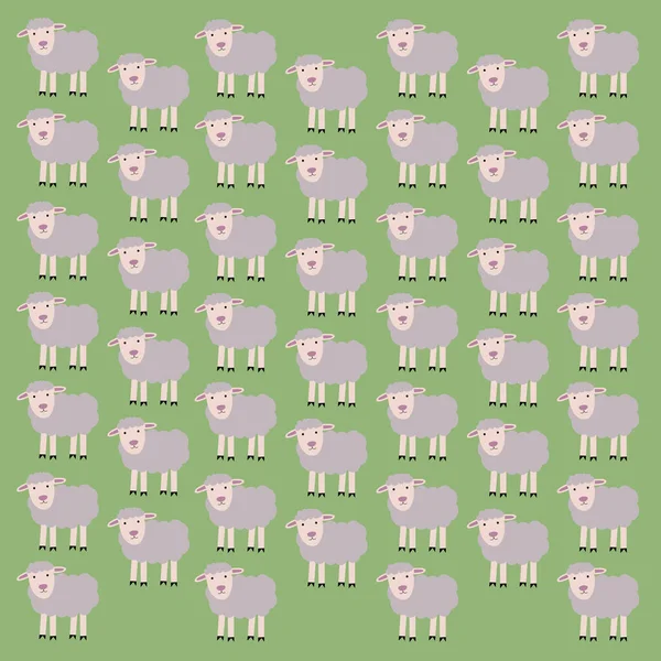 Cute Sheeps Vector Background — Stock Vector