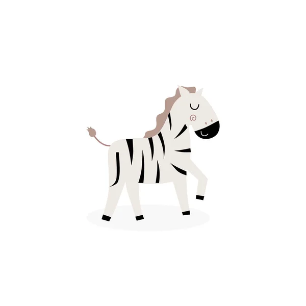 Ilustração Listrada Preta Branca Pequena Bonito Vetor Zebra Isolada Branco —  Vetores de Stock