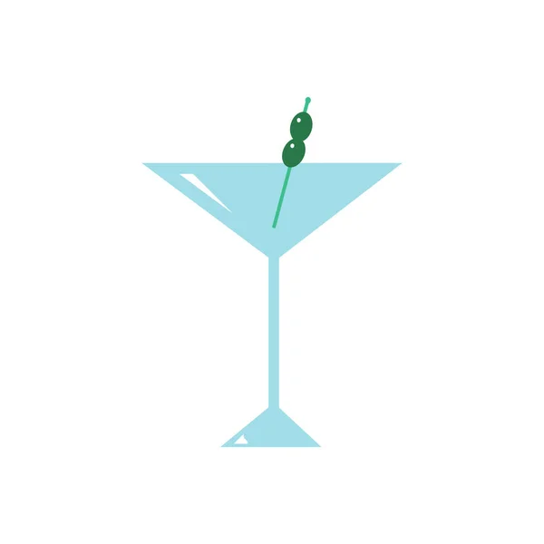 Martini Bebida Con Aceitunas Vector Ilustración Aislada Blanco — Archivo Imágenes Vectoriales