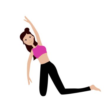 Yoga yapan kadın Asana, beyaz tenli.