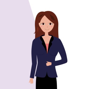 Beyaz arka plan üzerinde izole şirin bir iş kadını