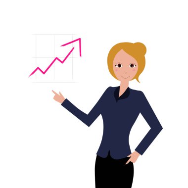 Beyaz El ile Grafik Gösteren İş Kadını İzole Edildi