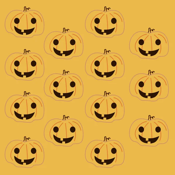 Pumpkin Head Colored Background Pattern Texture Yellow — Stock Vector