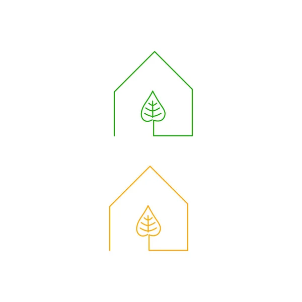 Eco Natural Casas Iconos Diseño — Archivo Imágenes Vectoriales