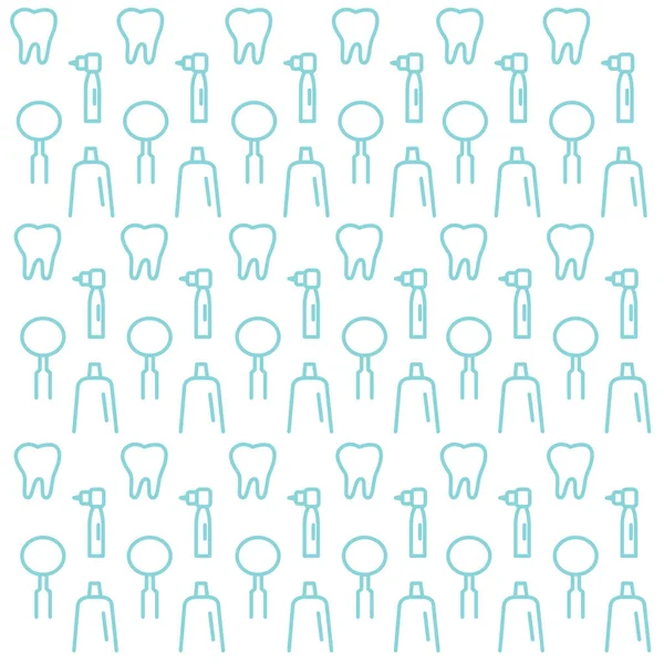 牙科卫生蓝色图案 — 图库矢量图片