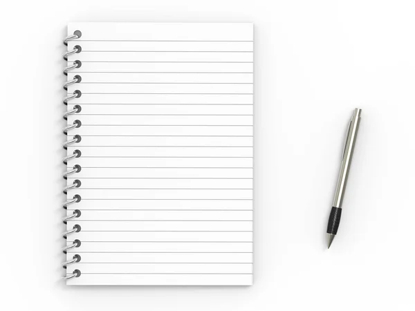 Notebook and ballpoint pen — Stock Photo, Image