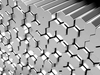 parlak altıgen metal barlar arka plan