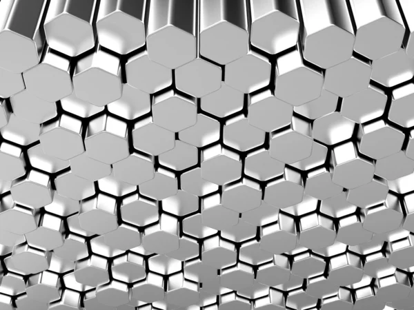 Shiny hexagon metal bars background — Stock Photo, Image