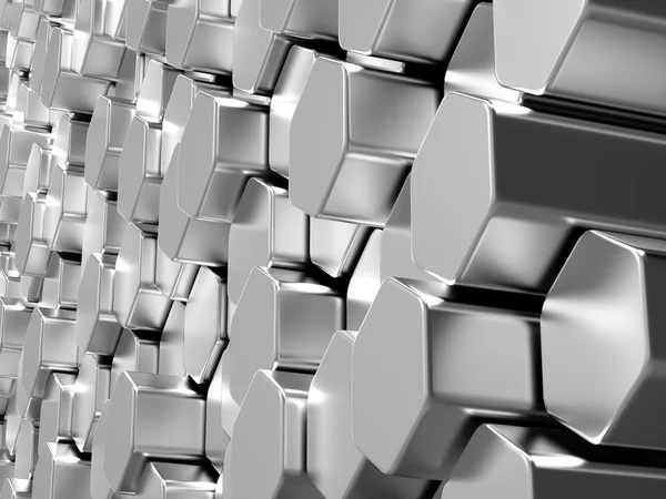 Blanka hexagon metallstänger bakgrund Royaltyfria Stockfoton