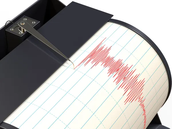 地震仪器记录地震时地面运动 免版税图库照片