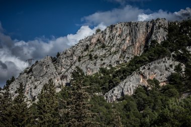 nehir krka Kanyonu yakınlarında skradin, Hırvatistan, clifs