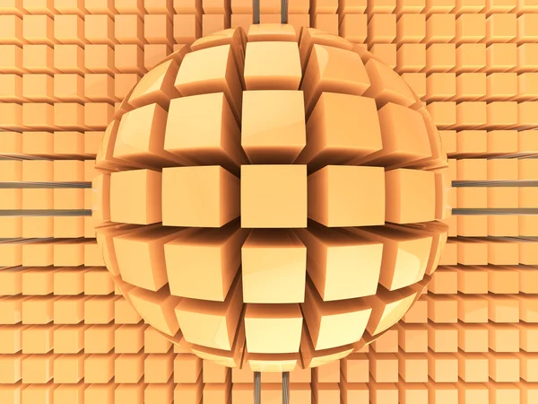 Op art narancssárga színű gömb minta — Stock Fotó