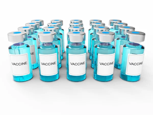 Blue Vaccine Bottles On White Background — Stock Photo, Image