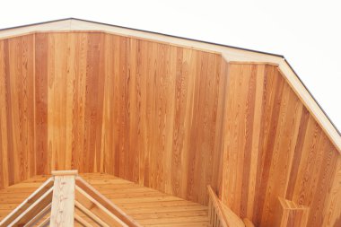 çatı ve ahşap Teras, mimari detay