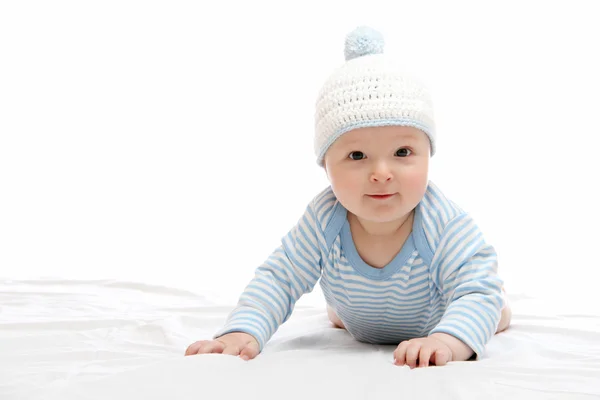 Mooie baby in hoed Stockfoto