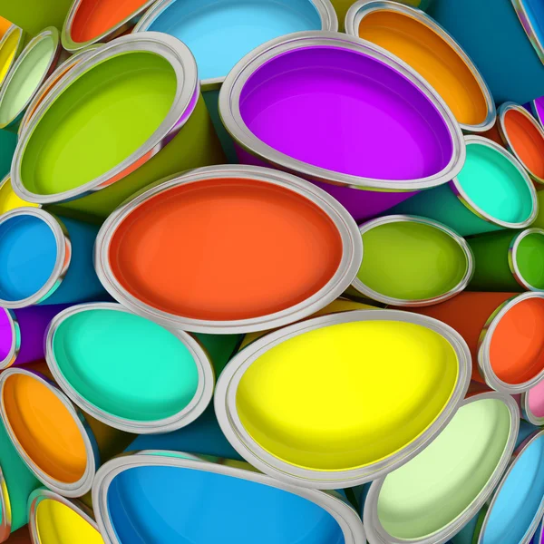 Banks of multicolored paint 2 — Stock Photo, Image