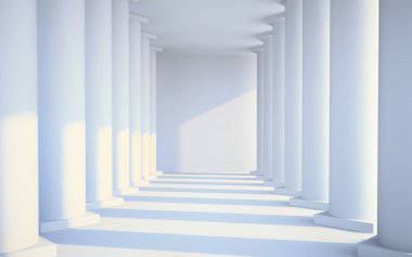 sütunları çizim ile beyaz salon