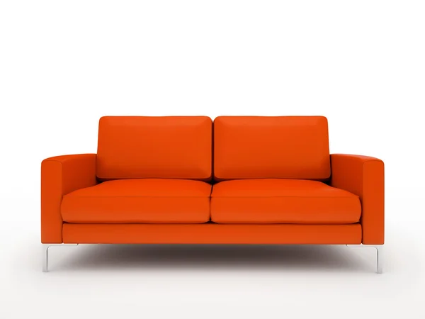 Moderne rode sofa geïsoleerd op witte achtergrond — Stockfoto