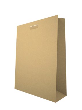 Beyaz arka plan üzerinde illustrat izole taşıyıcı kağıt torba geri dönüşüm