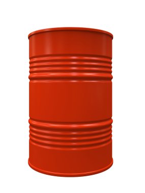 üzerinde beyaz arka plan illüstrasyon izole kırmızı metal varil