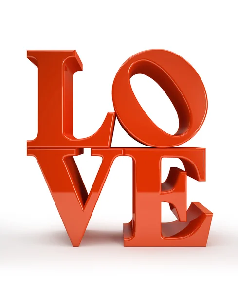 Rote Buchstaben Liebe isoliert auf weißem Hintergrund Illustration — Stockfoto