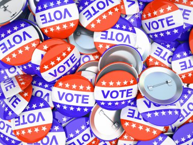 Amerikan oylama düğmeleri illüstrasyon