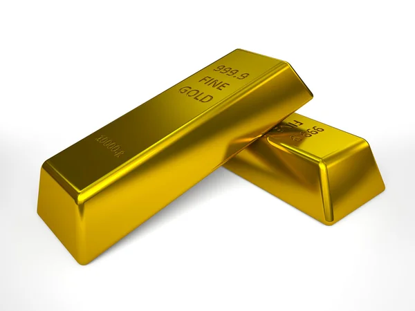 Pair of gold bars illustration — Stock Photo, Image