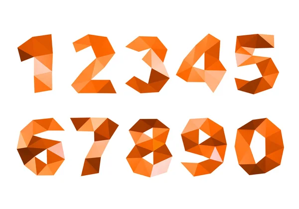 Números arrugados anaranjados aislados sobre fondo blanco —  Fotos de Stock
