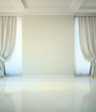 Empty room in classic style clipart