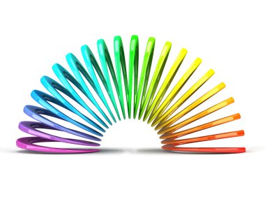 Multicolored slinky isolated on white background clipart