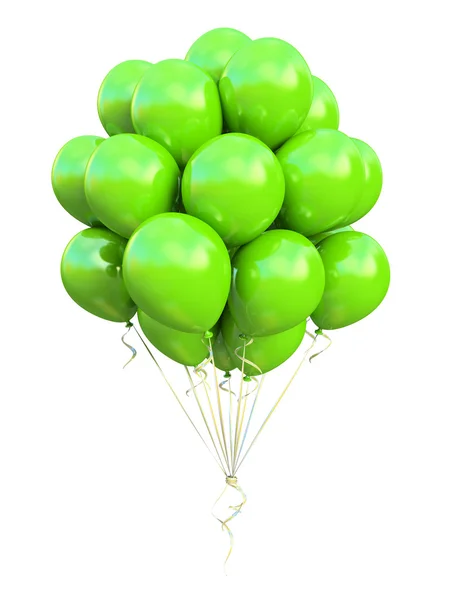 Grüne Luftballons — Stockfoto