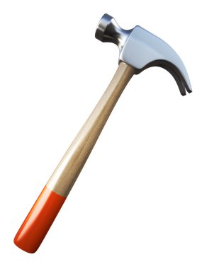 Beyaz arka plan 3d render üzerinde çekiç
