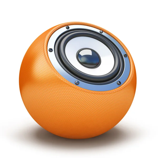 Orange sphere speaker — Stock Photo, Image