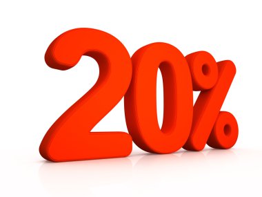 % 20'si erkek beyaz zemin üzerine